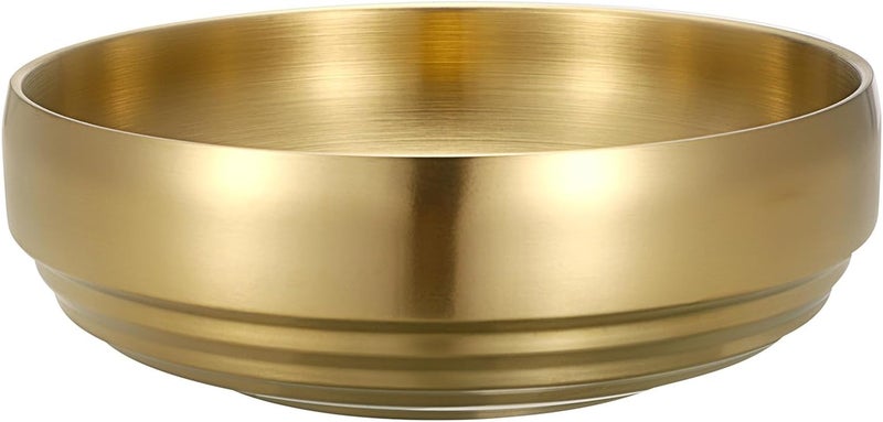 GUSHBIN 9.1 Inches Stainless Steel Bowl Decorative Key Bowl Golden Serving Bowl for Snack Fruit Dish Round Key Dish for Entryway Table Coffee Table Kitchen Counter - Image 1